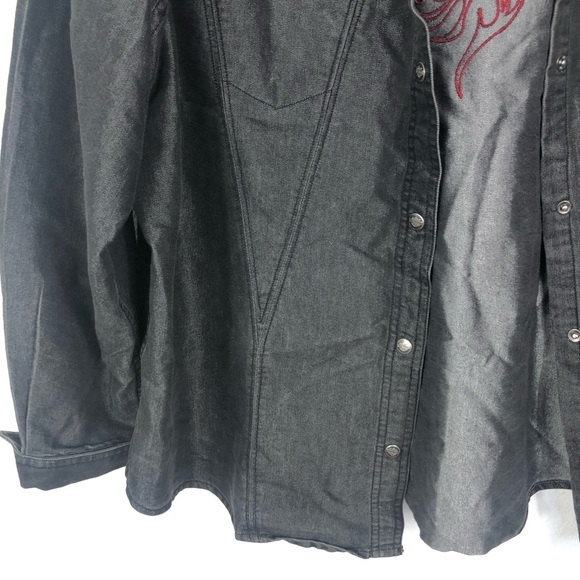 HARLEY-DAVIDSON embroidered button up top U26 - Picture 4 of 8